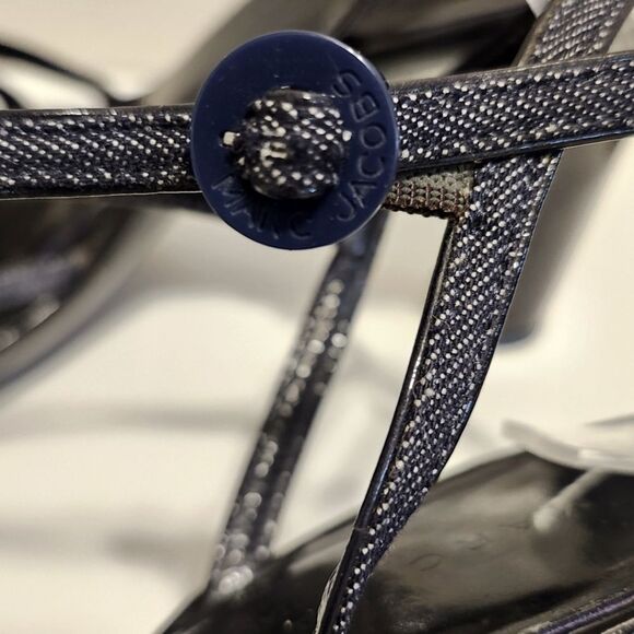 Marc Jacobs Black Patent Leather/Denim Strappy Platform Sandals Sz.7.5/38.5 $495 - Picture 5 of 12